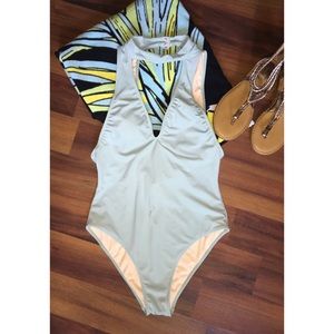 Dusty blue one piece